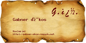 Gabner Ákos névjegykártya